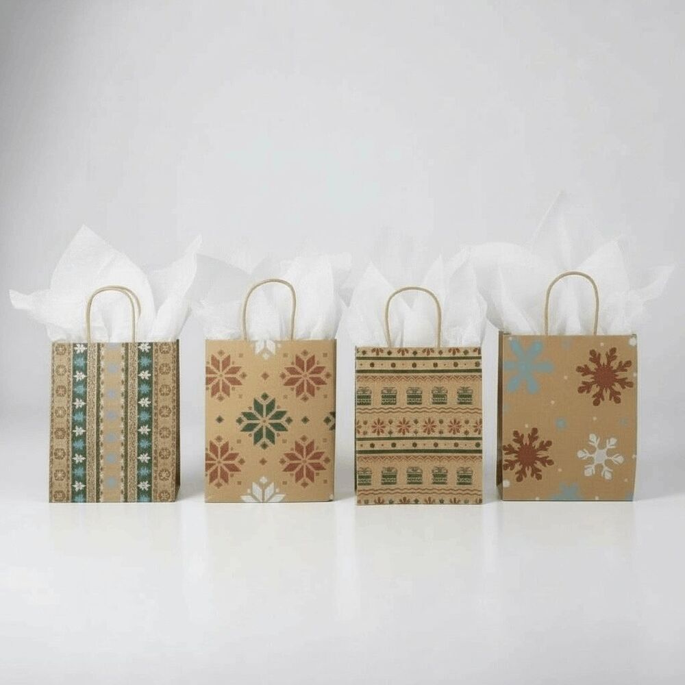 B8 and B8.5 Christmas Holiday Gift Bags Set of 6
